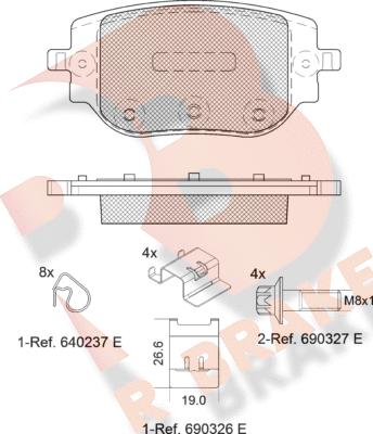 R Brake RB2415 - Kit de plaquettes de frein, frein à disque cwaw.fr