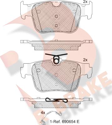 R Brake RB2410 - Kit de plaquettes de frein, frein à disque cwaw.fr