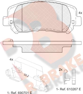 R Brake RB2484 - Kit de plaquettes de frein, frein à disque cwaw.fr