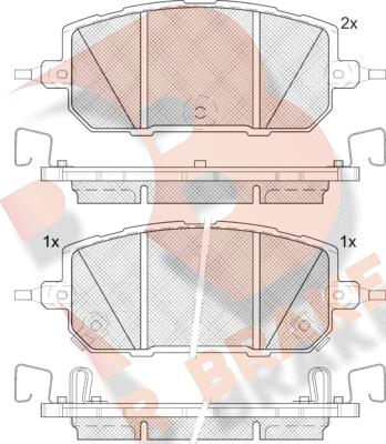 R Brake RB2433 - Kit de plaquettes de frein, frein à disque cwaw.fr