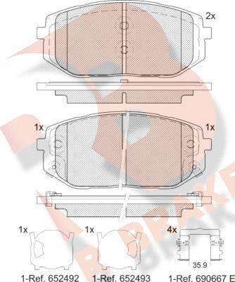 R Brake RB2429 - Kit de plaquettes de frein, frein à disque cwaw.fr