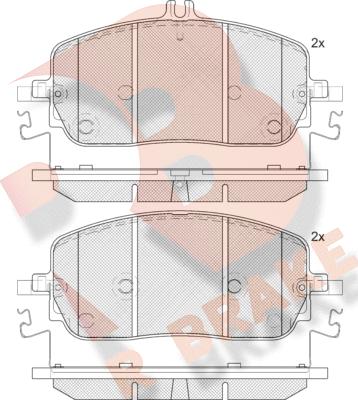 R Brake RB2425 - Kit de plaquettes de frein, frein à disque cwaw.fr