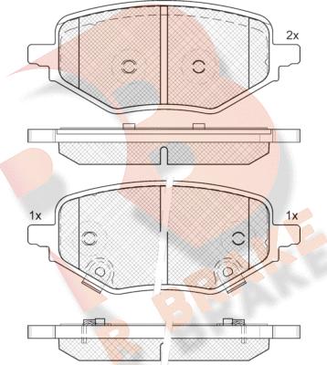 R Brake RB2476 - Kit de plaquettes de frein, frein à disque cwaw.fr