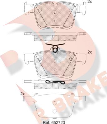 R Brake RB2099-203 - Kit de plaquettes de frein, frein à disque cwaw.fr