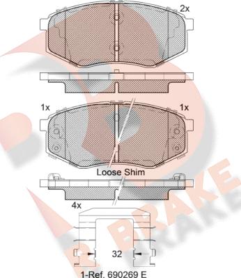 R Brake RB2094 - Kit de plaquettes de frein, frein à disque cwaw.fr