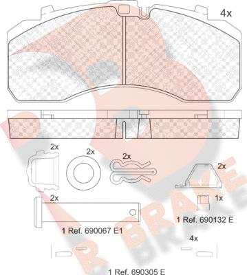 R Brake RB2091-066 - Kit de plaquettes de frein, frein à disque cwaw.fr