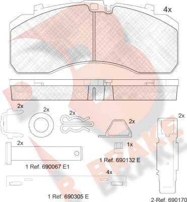 R Brake RB2091-073 - Kit de plaquettes de frein, frein à disque cwaw.fr