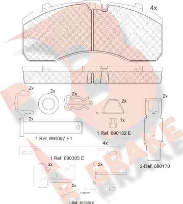 R Brake RB2091-113 - Kit de plaquettes de frein, frein à disque cwaw.fr