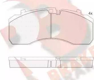 R Brake RB2091 - Kit de plaquettes de frein, frein à disque cwaw.fr