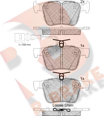 R Brake RB2098-203 - Kit de plaquettes de frein, frein à disque cwaw.fr