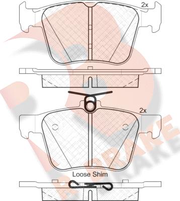 R Brake RB2098 - Kit de plaquettes de frein, frein à disque cwaw.fr