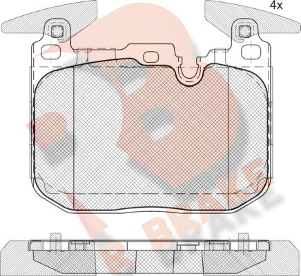 R Brake RB2093-200 - Kit de plaquettes de frein, frein à disque cwaw.fr