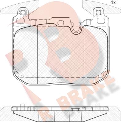 R Brake RB2093 - Kit de plaquettes de frein, frein à disque cwaw.fr