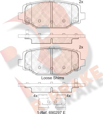 R Brake RB2053 - Kit de plaquettes de frein, frein à disque cwaw.fr