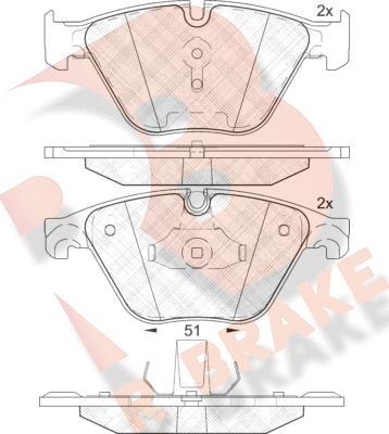 R Brake RB2065 - Kit de plaquettes de frein, frein à disque cwaw.fr