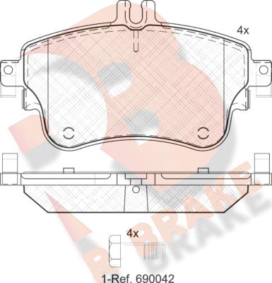 R Brake RB2062 - Kit de plaquettes de frein, frein à disque cwaw.fr