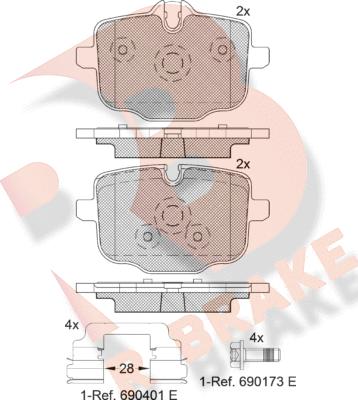 R Brake RB2005-202 - Kit de plaquettes de frein, frein à disque cwaw.fr