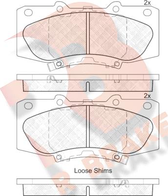 R Brake RB2006 - Kit de plaquettes de frein, frein à disque cwaw.fr