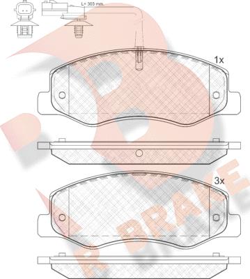 R Brake RB2000 - Kit de plaquettes de frein, frein à disque cwaw.fr