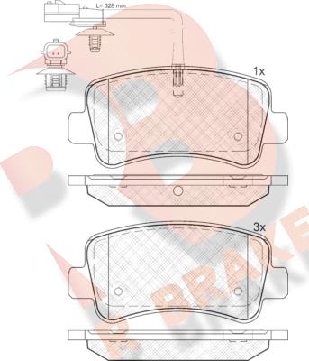 R Brake RB2001 - Kit de plaquettes de frein, frein à disque cwaw.fr