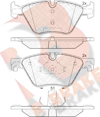 R Brake RB2002 - Kit de plaquettes de frein, frein à disque cwaw.fr