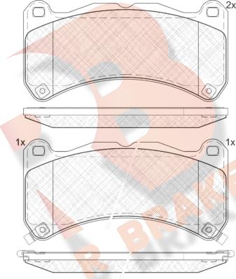 R Brake RB2014 - Kit de plaquettes de frein, frein à disque cwaw.fr