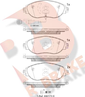 R Brake RB2018-087 - Kit de plaquettes de frein, frein à disque cwaw.fr