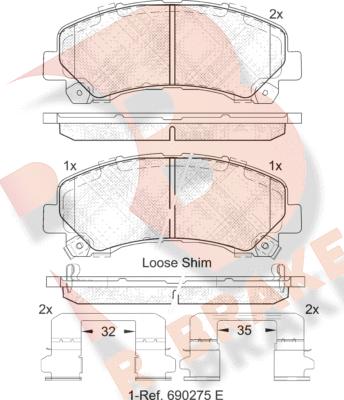 R Brake RB2082 - Kit de plaquettes de frein, frein à disque cwaw.fr