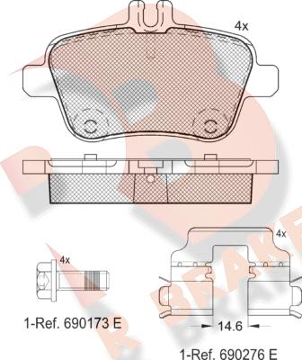 R Brake RB2039 - Kit de plaquettes de frein, frein à disque cwaw.fr