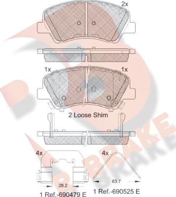 R Brake RB2035-233 - Kit de plaquettes de frein, frein à disque cwaw.fr