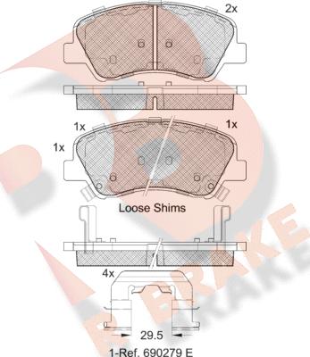 R Brake RB2035 - Kit de plaquettes de frein, frein à disque cwaw.fr