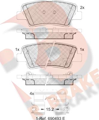 R Brake RB2036-066 - Kit de plaquettes de frein, frein à disque cwaw.fr