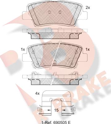 R Brake RB2036-208 - Kit de plaquettes de frein, frein à disque cwaw.fr