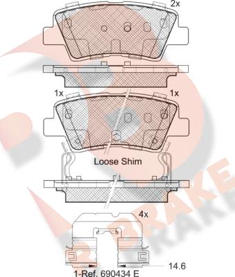 R Brake RB2036-203 - Kit de plaquettes de frein, frein à disque cwaw.fr