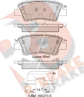 R Brake RB2036 - Kit de plaquettes de frein, frein à disque cwaw.fr