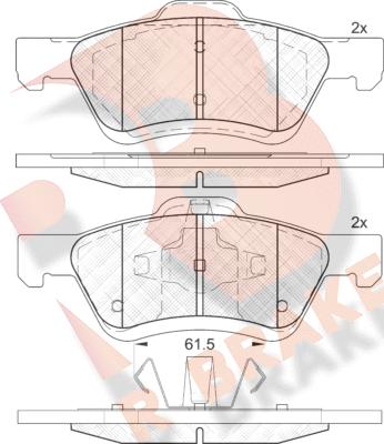 R Brake RB2030 - Kit de plaquettes de frein, frein à disque cwaw.fr