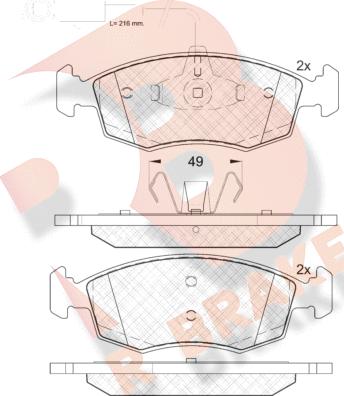 R Brake RB2033 - Kit de plaquettes de frein, frein à disque cwaw.fr