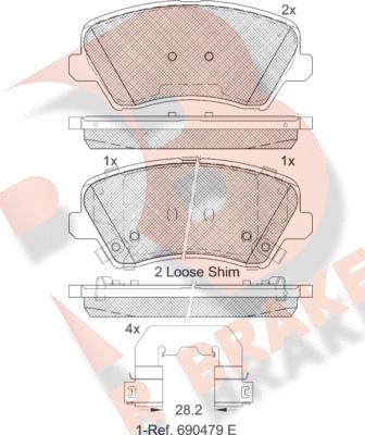 R Brake RB2029-234 - Kit de plaquettes de frein, frein à disque cwaw.fr