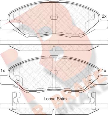 R Brake RB2074 - Kit de plaquettes de frein, frein à disque cwaw.fr