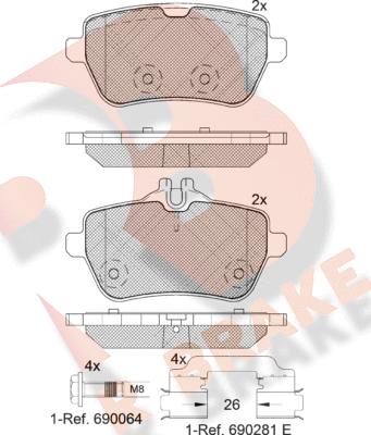 R Brake RB2076-400 - Kit de plaquettes de frein, frein à disque cwaw.fr