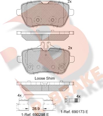 R Brake RB2076 - Kit de plaquettes de frein, frein à disque cwaw.fr