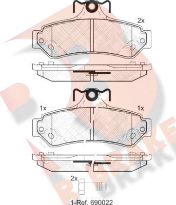 R Brake RB2078 - Kit de plaquettes de frein, frein à disque cwaw.fr