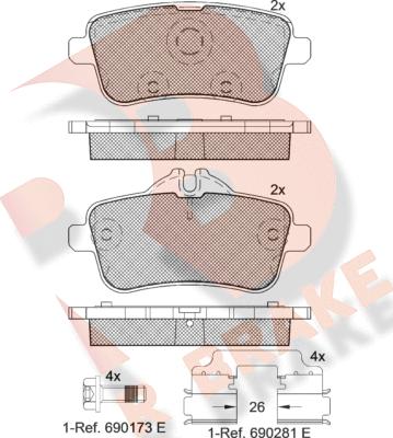 R Brake RB2072-066 - Kit de plaquettes de frein, frein à disque cwaw.fr