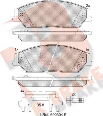 R Brake RB2077 - Kit de plaquettes de frein, frein à disque cwaw.fr