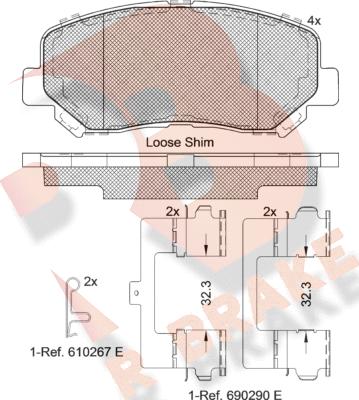 R Brake RB2196 - Kit de plaquettes de frein, frein à disque cwaw.fr