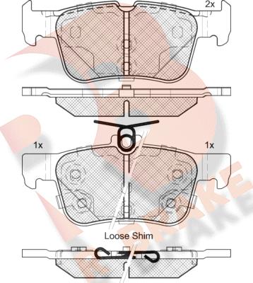 R Brake RB2198-203 - Kit de plaquettes de frein, frein à disque cwaw.fr