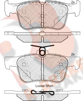 R Brake RB2198 - Kit de plaquettes de frein, frein à disque cwaw.fr