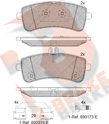 R Brake RB2145-202 - Kit de plaquettes de frein, frein à disque cwaw.fr