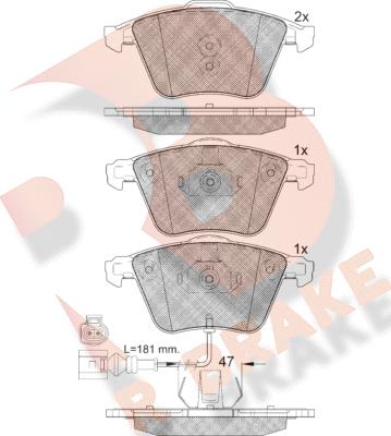 R Brake RB2148 - Kit de plaquettes de frein, frein à disque cwaw.fr