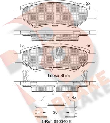 R Brake RB2142 - Kit de plaquettes de frein, frein à disque cwaw.fr